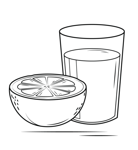 Grapefruit Juice Coloring Page